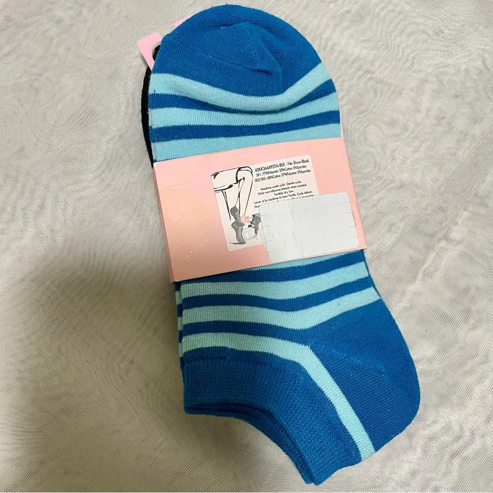 Kate Spade Multicolor Set of 3 Liner Socks, NWT
